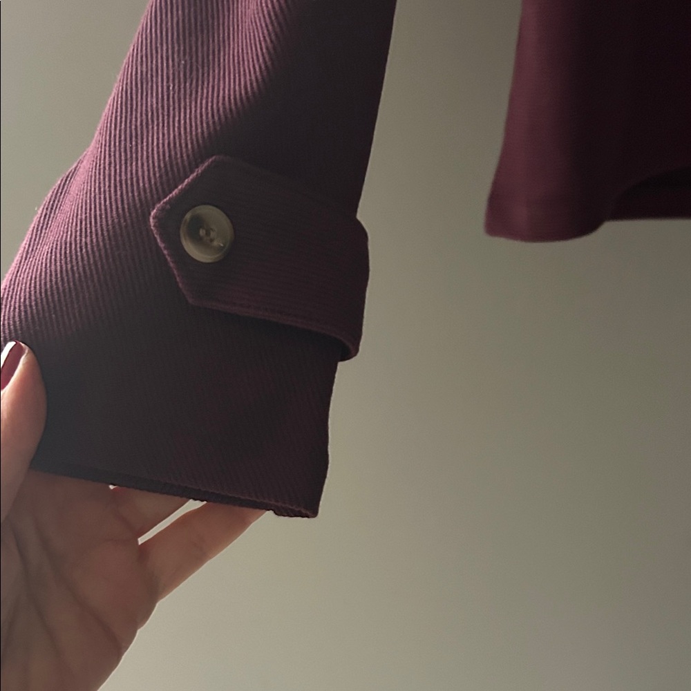 Ann Taylor Deep Purple Jacket with Button Accent - Picture 2 of 6
